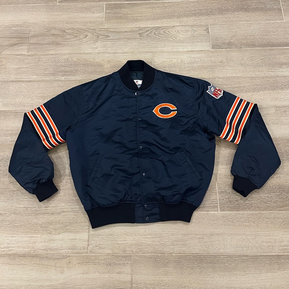 VTG 80’s STARTER Pro Line Chicago Bears Satin Bomber Jacket, Size: X-Large
